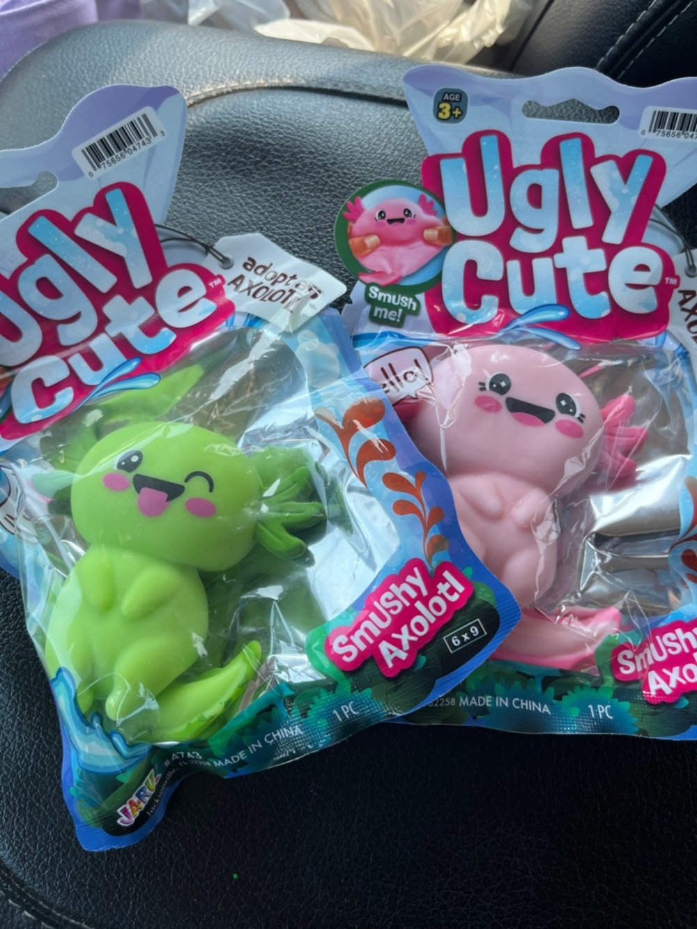 Smushy Axolotl Plush Toy - Pink & Green